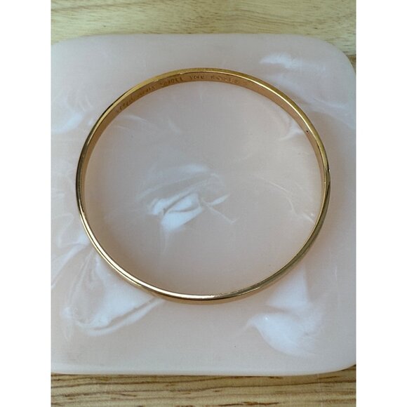 Kate Spade Rose Gold "Stop And Smell The Roses" Engraved Bangle Bracelet - Picture 5 of 7